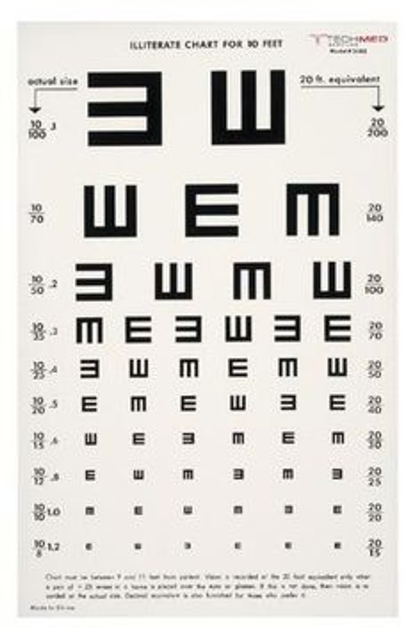 Tech Med TM3050 Snellen Plastic Eye Test Chart