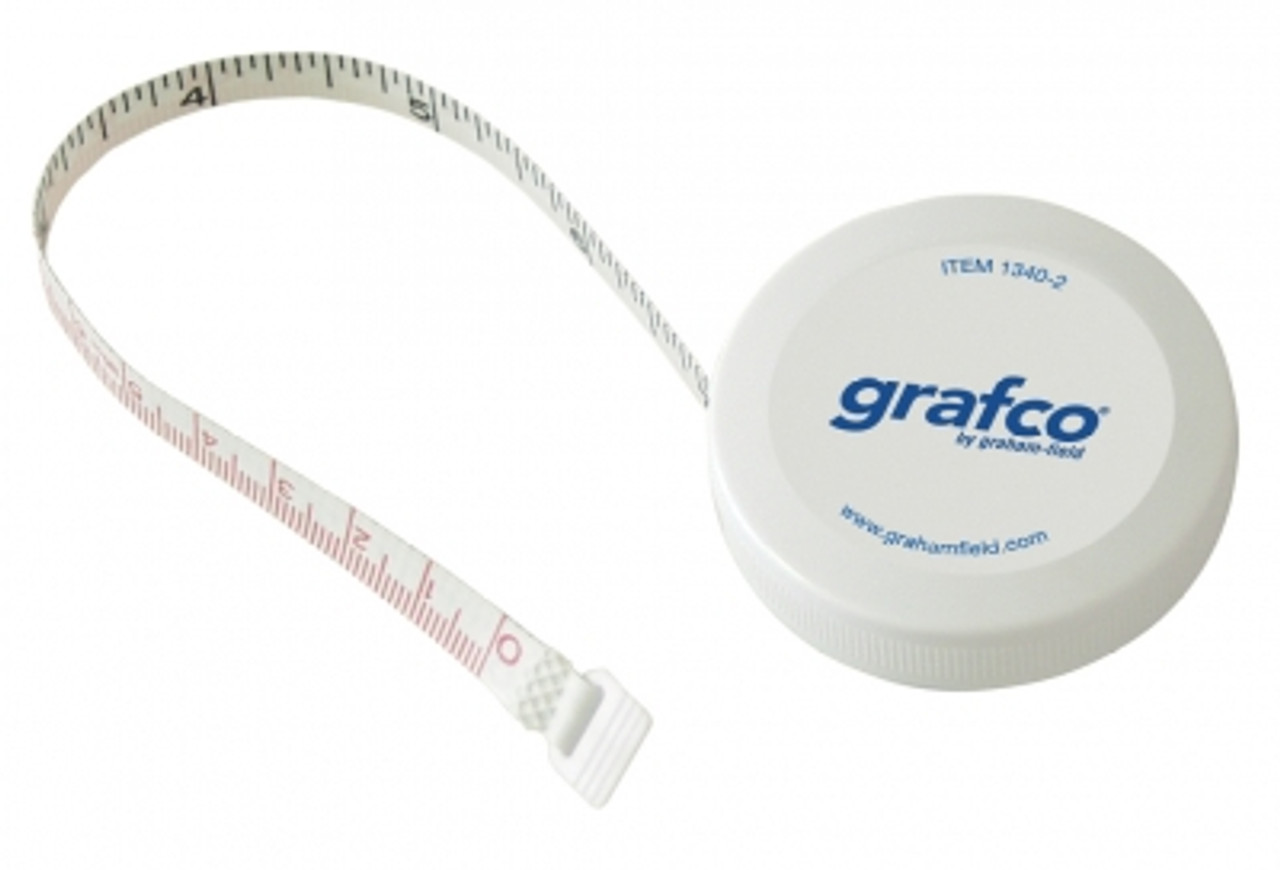 Graham-Field 1340-2 Grafco Woven Tape Measure with Push-Button Case, 72  Length, Pack of 6